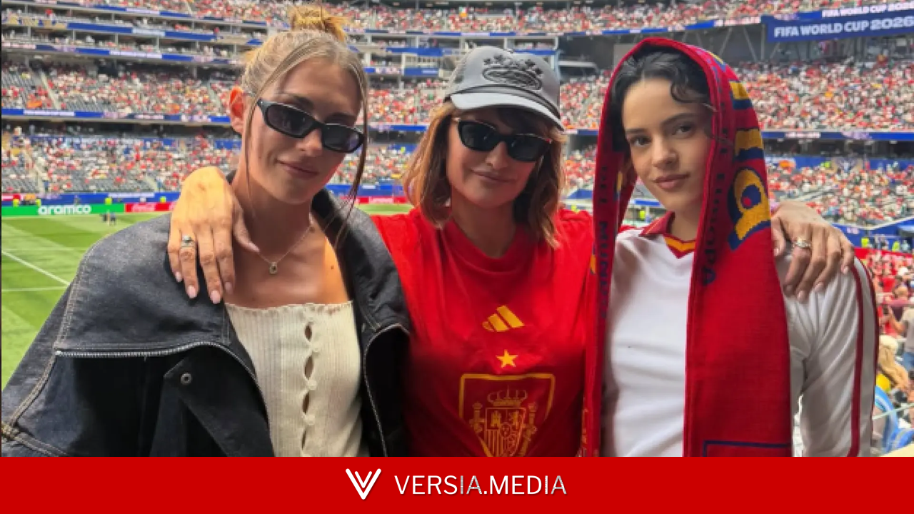 Trío de reinas en el fútbol: Rosalía, Penélope Cruz y Alexia Putellas viendo la victoria de España ante Austria